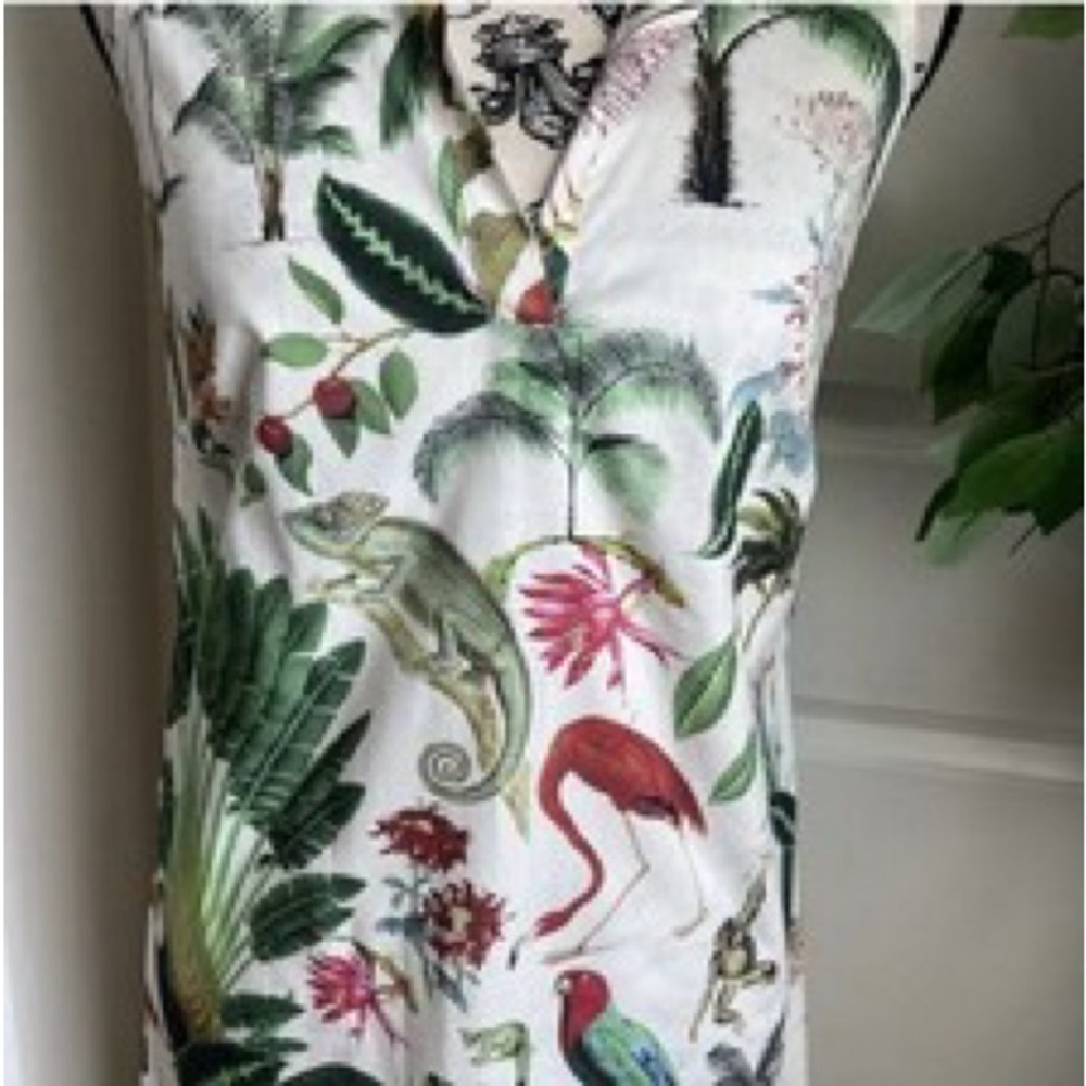 Vilagallo Green and Brown Mini Sundress Resort Wear - Picture 2 of 11